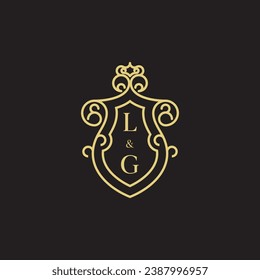 LG line vintage initial logo in high quality professional design that will print well across any print media