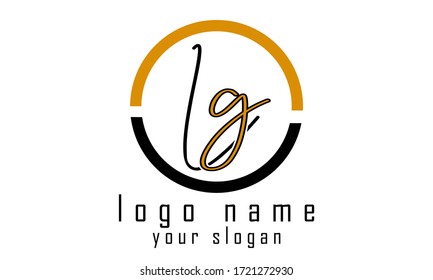 LG logo with circle. logo initials vector