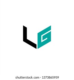 LG Logo Letter Initial With Black and Aqua Colors