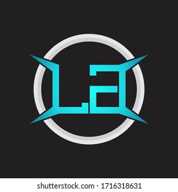 Monograma del logotipo LG con plantilla de diseño de forma circular y de cuatro ejes