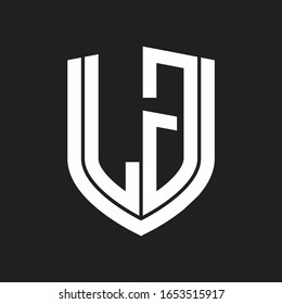 LG Logo monogram with emblem shield design isolated on black background