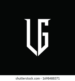 LG logo monogram with emblem shield style design template