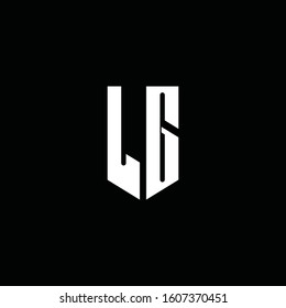 LG logo monogram with emblem style isolated on black background