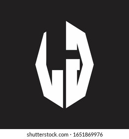 LG Logo monogram with octagonal ribbon style design template