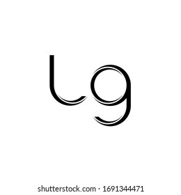 LG Logo monogram with slice rounded modern design template isolated on white background
