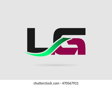 LG Logo. Vector Graphic Branding Letter Element
