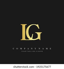 LG Minimal Luxury Initial Logo vector.
