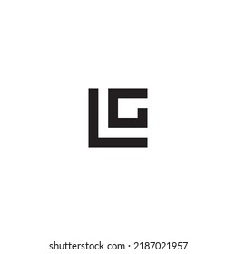 Logotipo de monograma LG con color negro