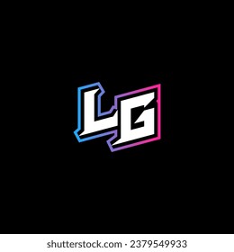 LG monogram logo design with abstract shape concept in vector