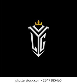 LG monogram logo initial for shield  crown style design