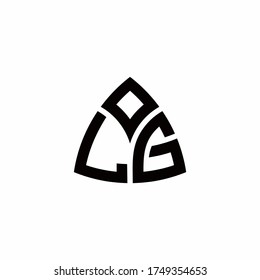 LG monogram logo with modern triangle style design template isolated on white background