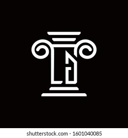 LG monogram logo with pillar style design template