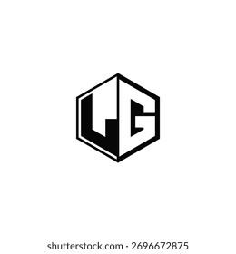 LG NEGATIVER RAUM IN HEXAGON FORM LOGO DESIGN IDEE