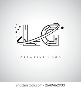 LG Orbit Monogram Logo – Futuristic Minimal Letter mark with Circular Line Art, Tech-Inspired Dots and Space Motion Concept for Modern Branding Identity