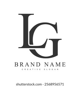 LG trendy logotype template. Initial letter l and g classic font style. Creative logo for company name or identity. Vector illustration.