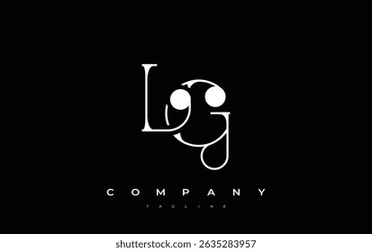 LG Typography Logo Design. Stylish monogram design depiction featuring the letters L and G combined in an artistic signature style, delivering a unique and creative visual representation.