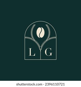 LG Unique and simple logo design combination of letters and coffee bean