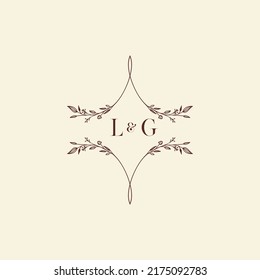 LG wedding initial logo letters in high quality professional design that will print well across any print media