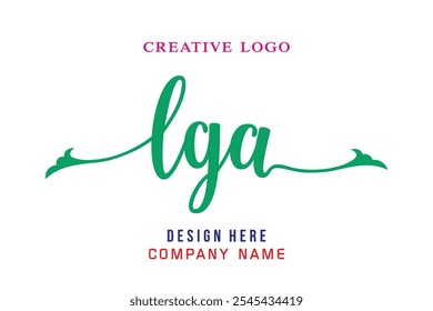 Logotipo de letras LGA es simple, fácil de entender y autorizado