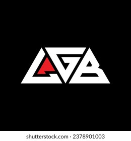 Diseño del logotipo de la letra triangular LGB con forma triangular. Monograma de diseño del logotipo del triángulo LGB. Plantilla de logotipo vectorial de triángulo LGB con color rojo. Logotipo triangular LGB Diseño sencillo, elegante y lujoso.