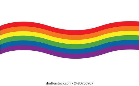 LGBT 6 colors rainbow flag ribbon