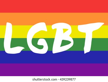 LGBT abbreviation on an LGBT flag; vector