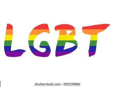 LGBT abbreviation on a transparent background; vector