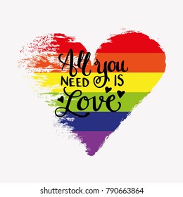 LGBT abstract heart in vector format. Rainbow heart.