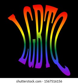 LGBT abstract inscription on a black background, vector