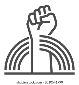 Activismo LGBT, icono vector de línea cuadrada