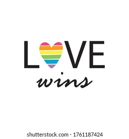 LGBT background. Love wins. Rainbow heart.