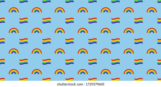 Patrón transparente de antecedentes LGBT. Banderas arcoiris y LGBT. Vector