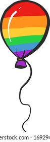 LGBT balloon, illustration, vector on white background