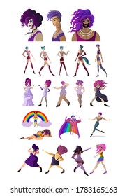 lgbt beautiful characters happy collection