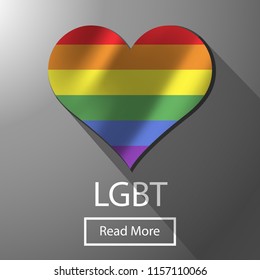 LGBT bisexual freedom colorful flag. Gay homosexuality rainbow isolated pride. Bright tolerance peace celebrate print poster. Lesbian, trans logo element shape. Parade people hipster vector symbol.