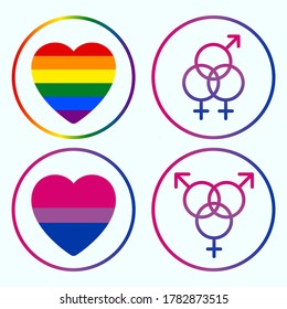 LGBT and bisexual signs and flags