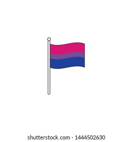 LGBT Bisexual Waving Flag Vector Illustration Eps