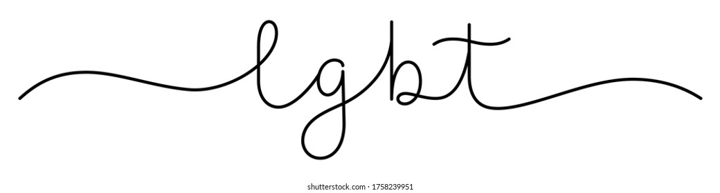 LGBT black vector monoline calligraphy banner with swashes