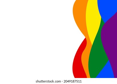 LGBT borders in wavy shape, representing the fight against discrimination. Contains the colors red, orange, yellow, green, blue, and purple.