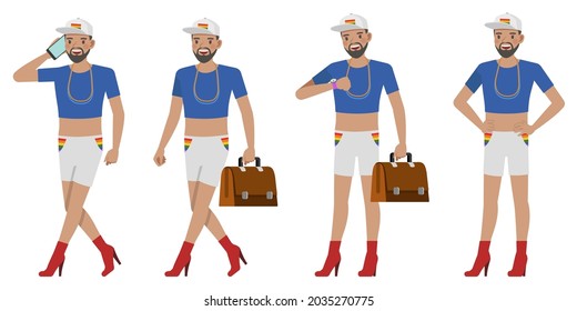 LGBT business people character vector design. Businessman working in office. Presentation in various action.