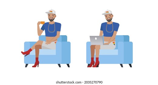 LGBT business people character vector design. Businessman working in office. Presentation in various action.