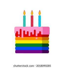 LGBT cake. Rainbow cake sign. vector illustration