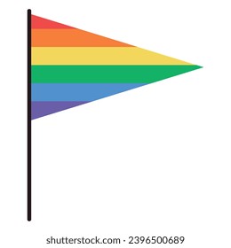 Casilla LGBT aislada en fondo blanco. LGBTQ. Un símbolo de la orgullosa comunidad LGBT. Arcoiris.