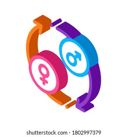 lgbt circle arrows icon vector. isometric lgbt circle arrows sign. color isolated symbol illustration