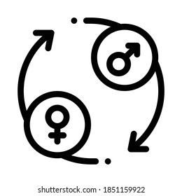 lgbt circle arrows icon vector. lgbt circle arrows sign. isolated contour symbol illustration