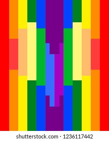 LGBT color background pattern with hidden heart shape.