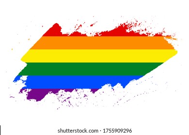 Lgbt Color Brush Stroke Rainbow Flag Stock Vector (Royalty Free ...