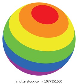 LGBT Color Stripes Sphere vector illustration. Modern 3d effect design for business.