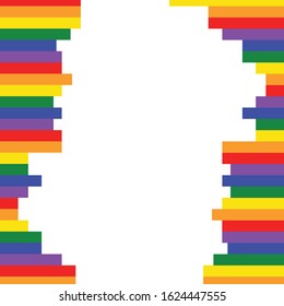 LGBT colored background, with empty place for text, copy space, template for greeting card, discrimination concept
