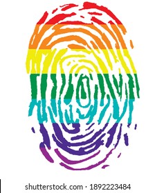 Lgbt colorful flag rainbow fingerprint